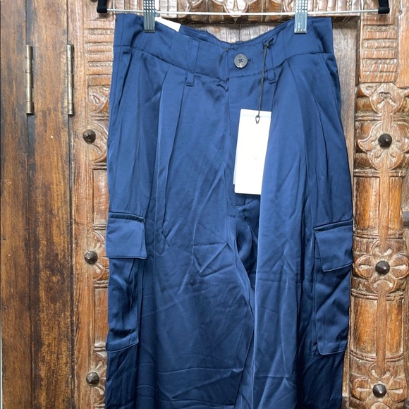 Scotch & Soda FAYE High Rise Relaxed Tapered Pants Navy Blue NWT | XS/30 - Picture 3 of 9